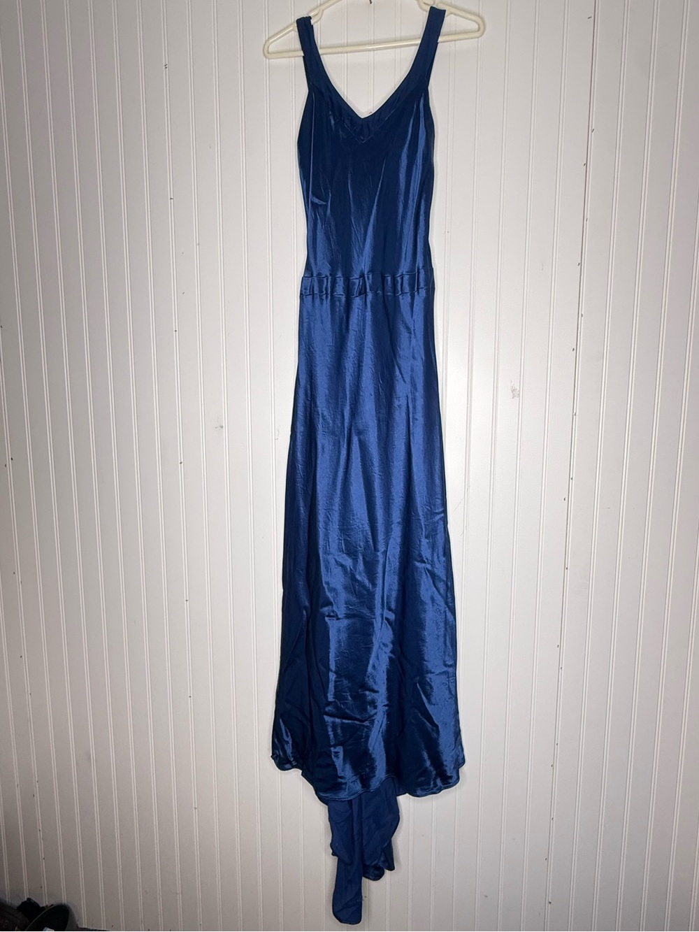 Vintage 1990s Niki by Niki Livas Satin Taffeta Prom Party Dress with Drape Sz 4